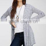Wholesale Womens Irregular Fashion Stripes Cardigan Sweater From Shantou thumbnail-2