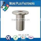 Made in Taiwan Brass Material Bronze or Nickle Material Flat Head Hex Socket Connector Cap Nut thumbnail-2