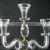 Wedding Decorative Candelabra,Crystal With Golden Metal Candle Holder thumbnail-5