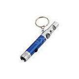 Promotional Gifts PVC, METAL Material Led Flashlight Key Chain With Logo Silk Screen Print