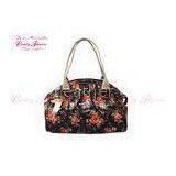 Waterproof Black Vintage Canvas Flower Tote Bag Womens Big Size Handbags thumbnail-1