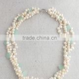 Amazzing freshwater pearl beads jewelry necklace pure handmade in high quality