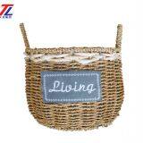 Hot Sale Cheap Grass Braid Stitched Natural Gift Straw Basket thumbnail-2