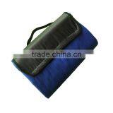 Blue Fleece Nylon Polyester With Handle Travel Waterproof Foldable Blanket thumbnail-1
