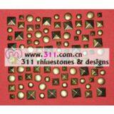 311 Copper Studs Neckline Hot-fix Heat Transfer Rhinestone Motif Design 2 thumbnail-1