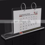 use-friendly and plane type acrylic desk calendar with pen holder