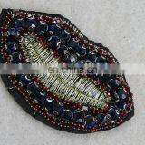 Fancy Style Lip Rhinestone Patch Gold Lurex Applique thumbnail-5