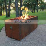 Rustic Garden Rectangular Corten Steel Fire Pit thumbnail-3
