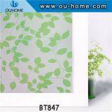 BT847 Stained Green Leaves Glass Privacy Window Film thumbnail-1