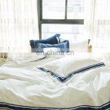 Morden Plain Color Navy White Home Hotel Bed Sheets Bed Linen Bedding Set thumbnail-3