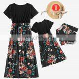 2020 Summer Patchwork Family Matching Outfits Clothes Mother Daughter Dresses Summer Toddler Newborn Baby Girls Boys Clothes thumbnail-2