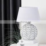 Hot Selling Hotel Home Decor Desk Lamp Embossed Design Ceramic Porcelain White Table Lamp thumbnail-2