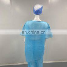 nonwoven pp sms hospital clothing patient gown work wear lab uniform