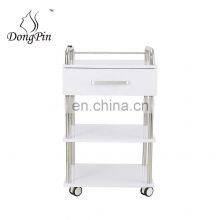 White Stainless Steel Lockable Salon Trolley Trolley Carts for Beauty Salon thumbnail-2