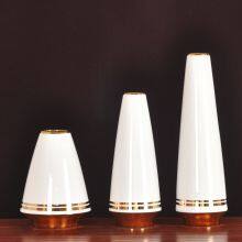 Light Luxury Chimney Creative Gild White Green Ceramic Plant Vase For Dry Flower Decor thumbnail-2