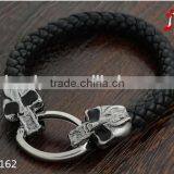 8mm Men Snakeskin Leather Oval Hasp Alloy Dragon Head Bracelet thumbnail-1