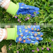 HANDLANDY garden line gardening gloves,Blue printing cotton children garden gloves