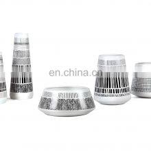 Nordic Modern Luxury Black Line and White Decal Decorative Pot Large Ceramic Vase Set for Home Decoration thumbnail-4