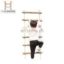 High Quality Kids Swing Set Accessories Wooden Climbing Rope Swing Ladder thumbnail-5