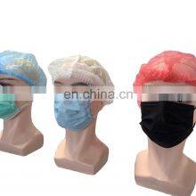Disposable PP Non Woven Strip Clip Cap Bouffant Head Cover Hair Net Surgical Doctor Hat Round Mob Cap