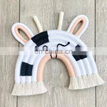Hot Sale Macrame Rainbow Wall Decor Cow Nursery Decor Boho Kids Room Decoration Vietnam Manufacturer thumbnail-1