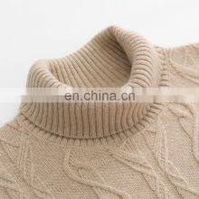 Custom 7GG Winter Thick Turtleneck Pullover 100% Cashmere Women's Sweater Solid Pattern Knitted Casual Style With Front Logo thumbnail-3