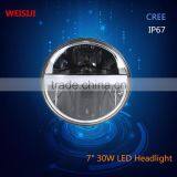 New Arrival and Smart Design 7" Round Headlight LED LIGHTS To Motorcycle 30 w thumbnail-1