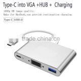 2016 New Arrival 3 in 1 USB Type C Adapter to VGA and 3.0USB Port thumbnail-2