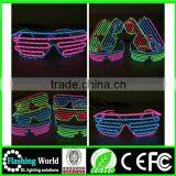 Fashion Custom Fashionable Ladies Round Neck Black Cotton Shutter el Wire Flashing Glasses thumbnail-5