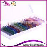 Customized Logo Package, Individual Glitter Eyelash Extension With Silver/orange/light Green/pink/blue/purple/red/blue