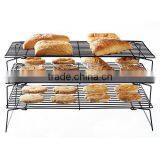 Kitchen 3 Tier Stackable Cooling Rack Tray Pies Food Bakery Chrome Plated Iron Wire Bread Cooling Rack thumbnail-2