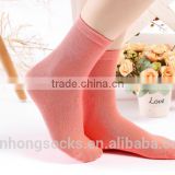 Lovely pretty teen girls simple pure color bamboo socks anti bacterial no smell socks