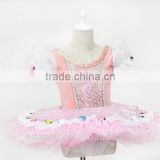 Girls lovely performance wear,Leotard with skirt for stage,Childrens' ballet leotard with tutu for performance