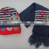 2014 New Design High Quality Kids Knitted Animal Hat & Scarf