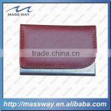 Wholesale Custom Luxury Metal Genuine Leather Business Card Holder thumbnail-3