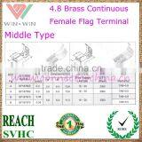 High Promotional 4.8 Brass Continuous Female Flag Terminal Middle Type thumbnail-1