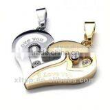 PD20 High Grade Stainless Steel CZ Stones Couple Pendant thumbnail-1