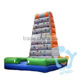 inflatable water rock pool slide with climbing wall