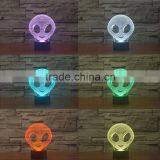 3D Optical Night Light Elien 7 RGB Light Colors 10 LEDs AA Battery or DC 5V Mixed Lot thumbnail-1