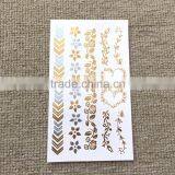 Wholesale Gold Silver Color Metallic Tattoo Temporary Gold Hair and Body Tattoo Sticker Factory thumbnail-6