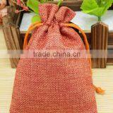 10*14cm Jute Burlap Christmas Gift Bags Pouches With Cotton Drawstring