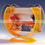 Clear Acrylic Handmade Rounded Desktop Fish Tank With Picture Wholesale
