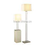 Floor Lamp With Antique Brass Finish With a Cream Fabric Shade thumbnail-1