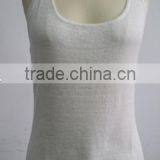 16JW5312 100%linen Woman Knitted Summer White Color Tank Top