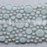 Light blue glass tile round mosaic