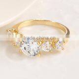 Hot Sale 18K Real Gold Plated Ring Fashion New Crystal Rings Wedding thumbnail-2