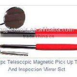 2PC TELESCOPIC MAGNETIC PICK UP TOOL AND INSPECTION MIRROR SET,Both Have Convenient Type Pocket Clip