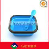 FDA Approve Food Grade Collapsible Silicone Lunch Box Portable Bento Box Disposable Food Containers 600 ml thumbnail-2