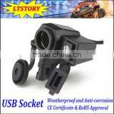 Motorcycles Car Waterproof Double USB Charger Adapter Socket 12-24V thumbnail-2