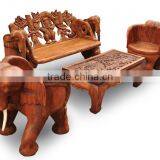 Southeast Asia Style Elephant Shape Wood Chair, Exquisite Handcarving Living Elephant Single Seater Chair (BF01-X1163) thumbnail-5